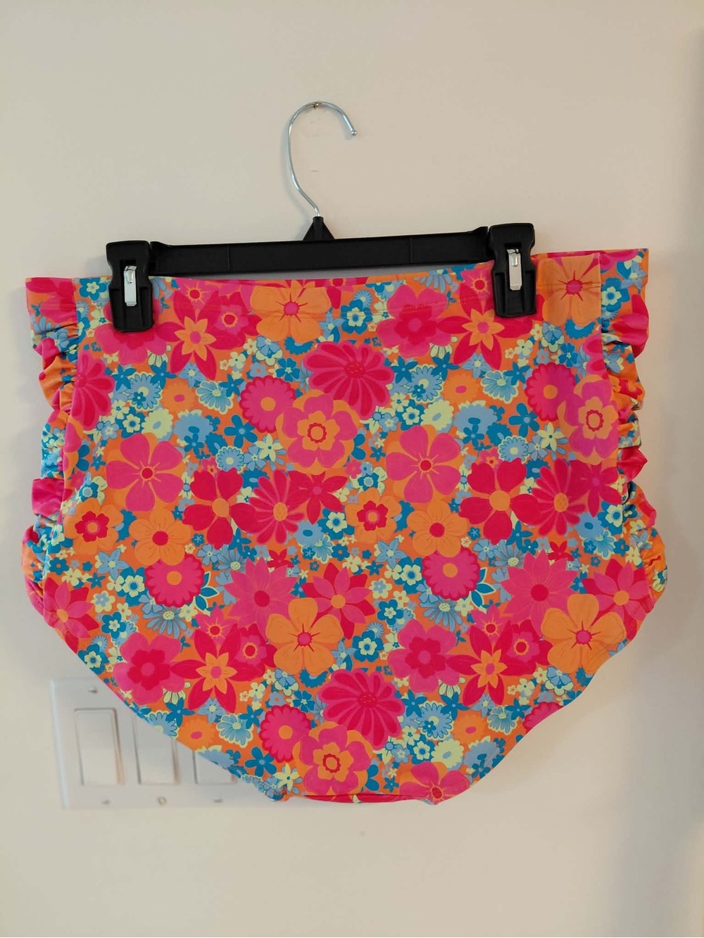 Joe Fresh Vintage-Style Floral High-Waist Bikini Set — Bright Pink & Orange 1X - Picture 3 of 8